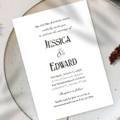 Invitation Élégant Simple Moderne Minimal Classique Noir Blan