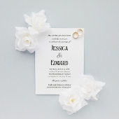 Invitation Élégant Simple Moderne Minimal Classique Noir Blan