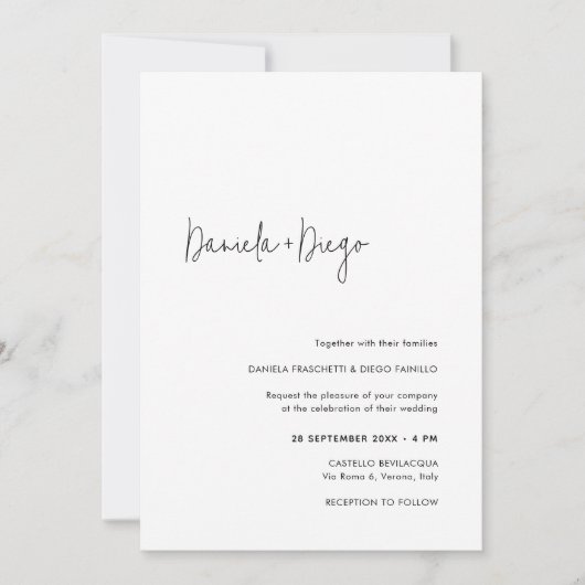Invitation Élégant simple moderne QR Code Mariage RSVP (Devant)
