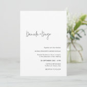Invitation Élégant simple moderne QR Code Mariage RSVP (Debout devant)