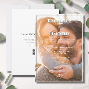 Invitation Elégant simple Mongoram couleur Mariage photo