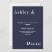 Invitation Elégant Simple Navy Bleu Blanc Luxe Chic Mariage (Devant)