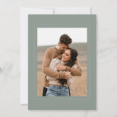 Invitation Élégant Simple Neutral Sage Mariage photo vert (Dos)