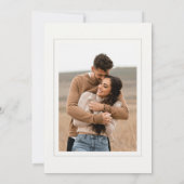 Invitation Élégant simple Neutre Ivoire blanc Mariage photo (Dos)