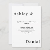 Invitation Élégant Simple Noir Et Blanc Mariage moderne (Devant)