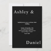 Invitation Élégant Simple Noir Et Blanc Moderne Mariage Chic (Devant)