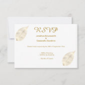 INVITATION ELÉGANT SIMPLE OR FEUILLE OR RSVP (Devant)