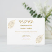 INVITATION ELÉGANT SIMPLE OR FEUILLE OR RSVP (Debout devant)