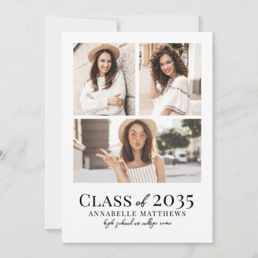 Invitation Elegant Simple Photo Graduation Party (Devant)
