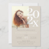 Invitation Élégant Simple Photo Script Graduation Party (Devant)