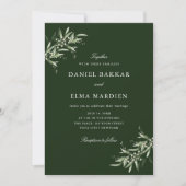 Invitation Elegant Simple Rustic Botanical Greenery Wedding (Devant)