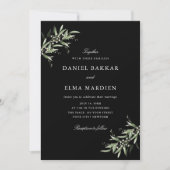 Invitation Elegant Simple Rustic Botanical Greenery Wedding (Devant)