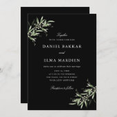 Invitation Elegant Simple Rustic Botanical Greenery Wedding (Devant / Derrière)