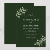 Invitation Élégant Simple Rustique Botanique Verdure Mariage (Devant / Derrière)