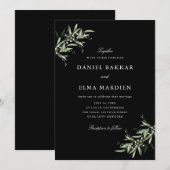 Invitation Élégant Simple Rustique Botanique Verdure Mariage (Devant / Derrière)