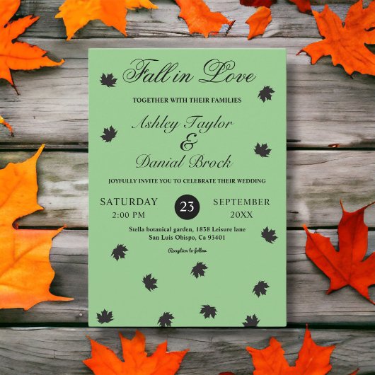 Invitation Élégant simple Sage Green Boho Rustique Mariage de