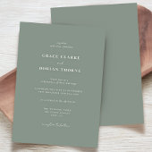 Invitation Élégant Simple Sage Green Neutral Classic Mariage