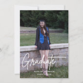 Invitation Élégant Simple Script Graduate Photo Graduate (Devant)