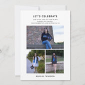 Invitation Élégant Simple Script Graduate Photo Graduate (Dos)