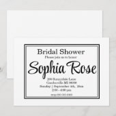 Invitation Elegant Simple script nuptiale douche (Devant / Derrière)