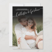 Invitation Élégant simple script Photo Collage Mariage (Devant)