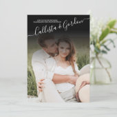 Invitation Élégant simple script Photo Collage Mariage (Debout devant)