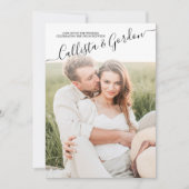 Invitation Élégant simple script Photo Collage Mariage (Devant)