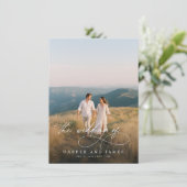 Invitation Elegant Simple Script QR Code Budget Photo Wedding (Debout devant)