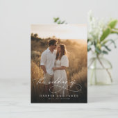 Invitation Elegant Simple Script QR Code Photo Budget Wedding (Debout devant)