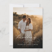 Invitation Elegant Simple Script QR Code Photo Budget Wedding (Devant)