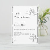 Invitation Élégant simple Talk 30 To Me 30th Birthday Party (Debout devant)