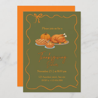Invitation Elegant Simple Thanksgiving Dinner
