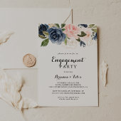 Invitation Élégant Simple Winter Floral Engagement Party
