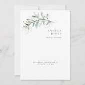 Invitation Élégant Simplicité Foliage Fête des mariées blanch (Devant)