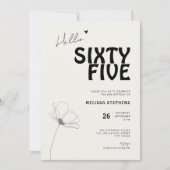 Invitation Elegant Sixty Five Bold Typography 65th Birthday (Devant)