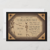 Invitation Elégant Skeletons Gothique Déco Engagement Party I (Devant)