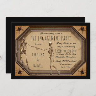 Invitation Elégant Skeletons Gothique Déco Engagement Party I