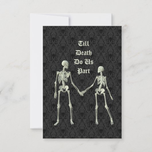 Invitation Elégant Skeletons Mariage RSVP (Dos)