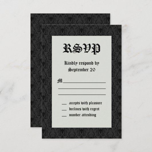 Invitation Elégant Skeletons Mariage RSVP (Devant / Derrière)