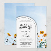 Invitation Elégant Sky Sunflowers Mariage Floral été (Devant / Derrière)