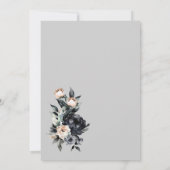 Invitation Élégant Smokey Black Floral Gris Arch Mariage (Dos)