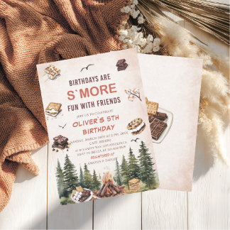 Invitation Élégant S'more aquarelle à aimer automne anniversa