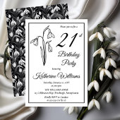 Invitation Elégant Snowdrops 21ème anniversaire fête