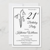 Invitation Elégant Snowdrops 21ème anniversaire fête (Devant)