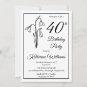 Invitation Elégant Snowdrops 40ème anniversaire (Devant)