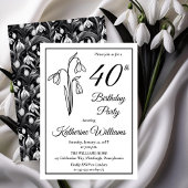 Invitation Elégant Snowdrops 40ème anniversaire