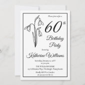 Invitation Elégant Snowdrops 60e anniversaire fête (Devant)