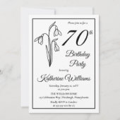 Invitation Elégant Snowdrops 70e anniversaire (Devant)