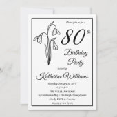 Invitation Elégant Snowdrops 80ème anniversaire (Devant)