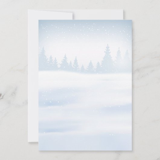 Invitation Élégant Snowfall Noël Mariage d'hiver (Dos)